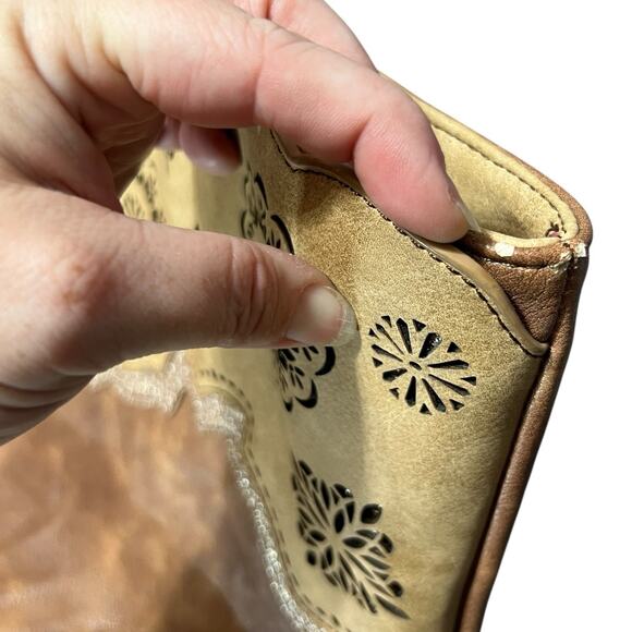 Catchfly Mandala Filigree Concealed Carry Handbag Shoulder Tote Boho Tassel Tan - Picture 3 of 16